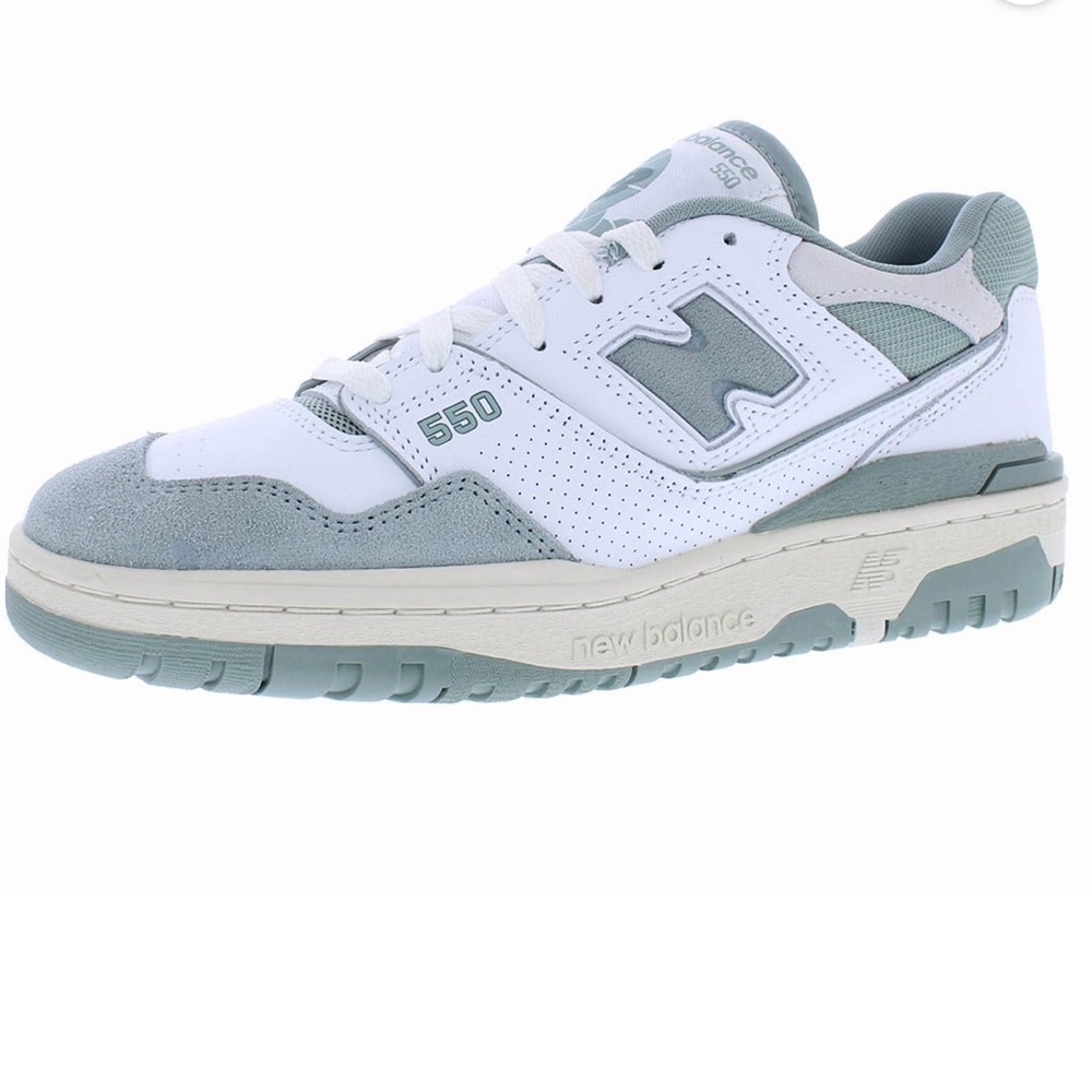 New Balance 550 White and Light Gray Sneakers